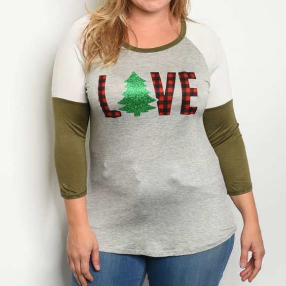 NWT *BOUTIQUE* BUFFALO PLAID LOVE CHRISTMAS TREE TOP - Picture 1 of 3